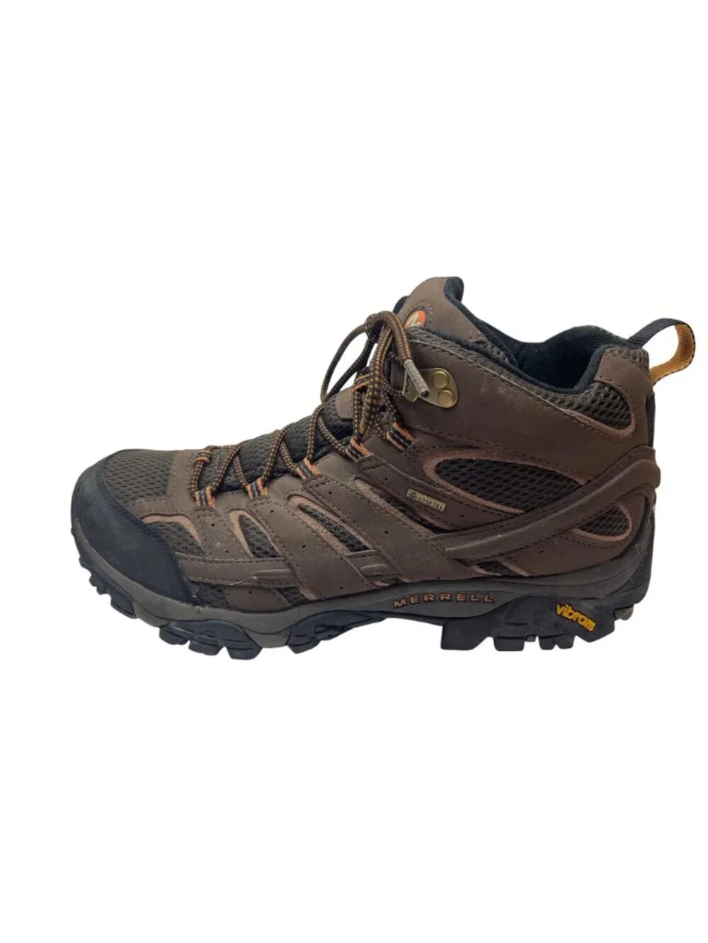 Merrell Mens Gore-Tex Hiking Boots Brown 11.5 US Vibram Sole Durable Outdoor Gea